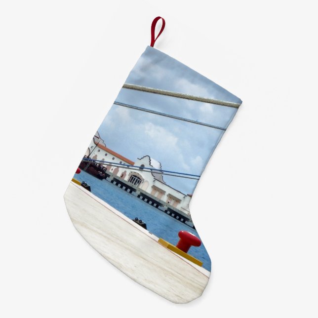 Cozumel Dockside Small Christmas Stocking (Front (Hanging))