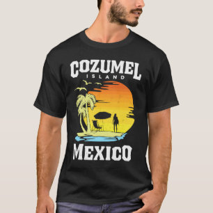 Cozumel Mexico Beaches Retro Cool Distressed Graph T-Shirt