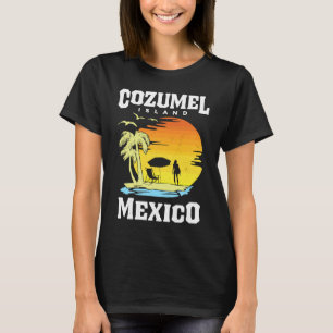 Cozumel Mexico Beaches Retro Cool Distressed Graph T-Shirt
