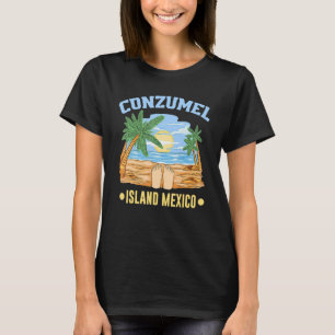 Cozumel Mexico Beaches Retro Cool Distressed Graph T-Shirt
