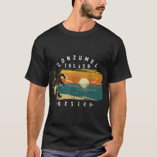 Cozumel Mexico Beaches Retro Cool Distressed Graph T-Shirt