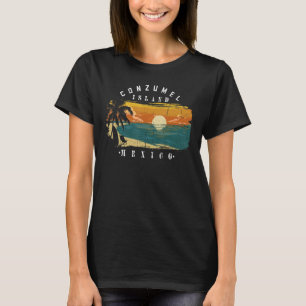 Cozumel Mexico Beaches Retro Cool Distressed Graph T-Shirt