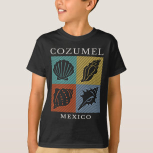 Cozumel Mexico Colorful Retro Throwck Boys Girls S T-Shirt