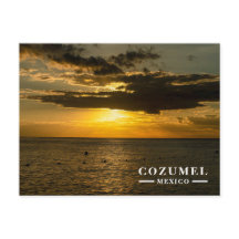 Cozumel Mexico Golden Sunset Ocean