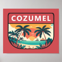 Cozumel Mexico Retro Emblem