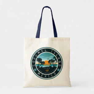 Cozumel Mexico Scuba Diving Sunset Souvenir 80s Tote Bag