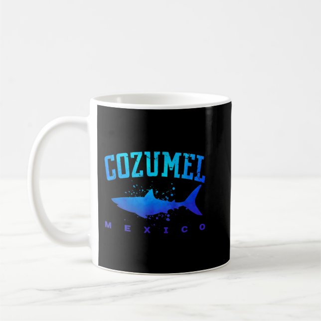 COZUMEL MEXICO Shark Caribbean Beach Vacation Trip Coffee Mug (Left)