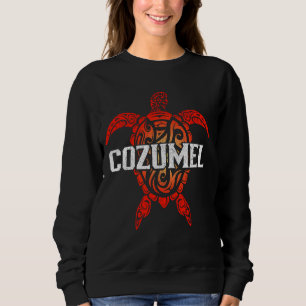 Cozumel Mexico Tribal Sea Turtle Surfer Diving Sou Sweatshirt