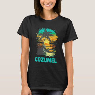 Cozumel Mexico Tropical Sunset Beach Souvenir Vaca T-Shirt