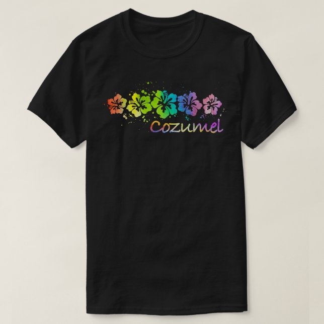 Cozumel, Mexico Watercolor Beach & Surf  T-Shirt (Design Front)