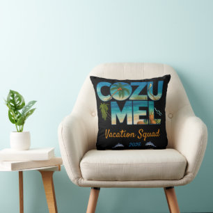 Cozumel Vacation 2025 Tropical Getaway Adventure Throw Pillow