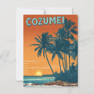 Cozumel vintage postcard