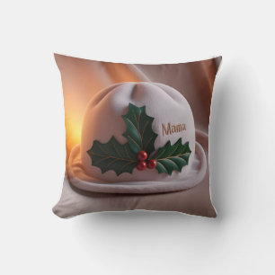 Cozy 3D Baby Hat with Holly & "Mama" Throw Pillow