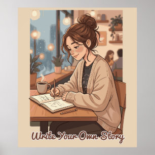 Cozy Aesthetic Write Your Own Story Journal Illust Poster
