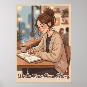Cozy Aesthetic Write Your Own Story Journal Illust Poster