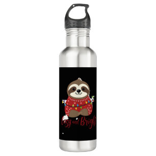 Cozy And Bright Sloth Christmas Lights (1) 710 Ml Water Bottle