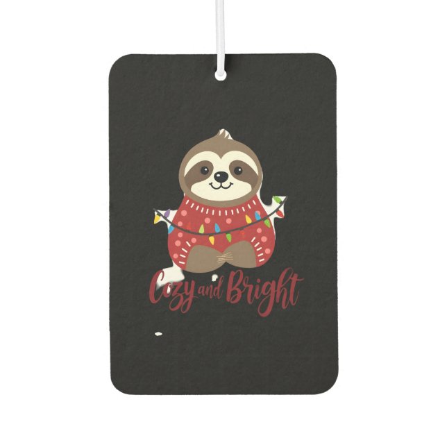 Cozy And Bright Sloth Christmas Lights (1) Air Freshener (Front)