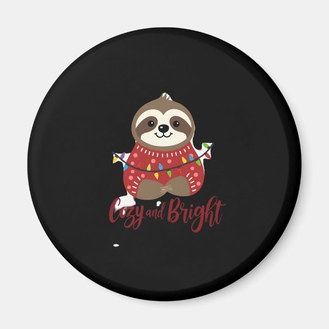 Cozy And Bright Sloth Christmas Lights (1) Magnet (Front)