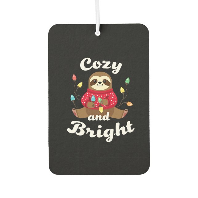 Cozy And Bright Sloth Christmas Lights (2) Air Freshener (Front)