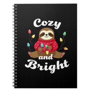 Cozy And Bright Sloth Christmas Lights (2) Notebook