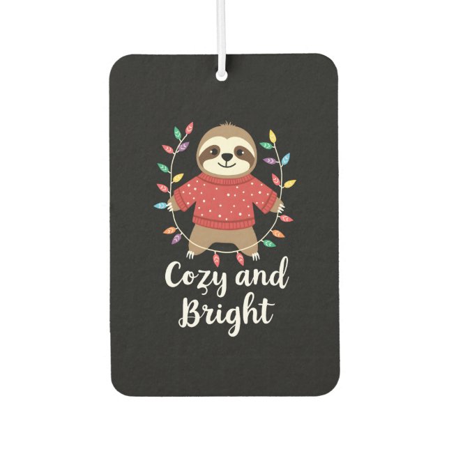 Cozy And Bright Sloth Christmas Lights (3) Air Freshener (Front)
