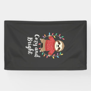 Cozy And Bright Sloth Christmas Lights (3) Banner