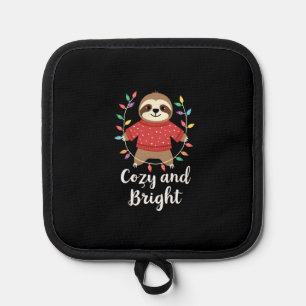 Cozy And Bright Sloth Christmas Lights (3) Pot Holder