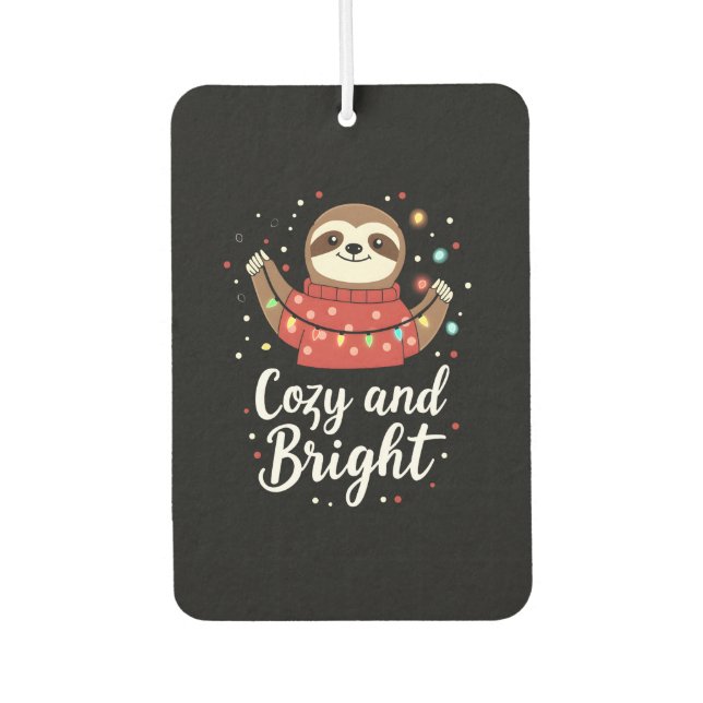 Cozy And Bright Sloth Christmas Lights (4) Air Freshener (Front)