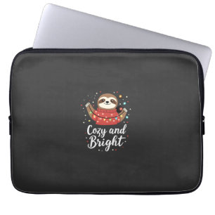 Cozy And Bright Sloth Christmas Lights (4) Laptop Sleeve