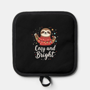 Cozy And Bright Sloth Christmas Lights (4) Pot Holder