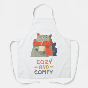Cozy and Comfy Cat Orange Scarf Winter Warm Apron