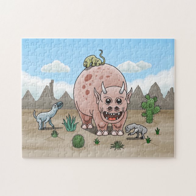 Cozy and Cute Fantasy Dinosaurs Jigsaw Puzzle (Horizontal)