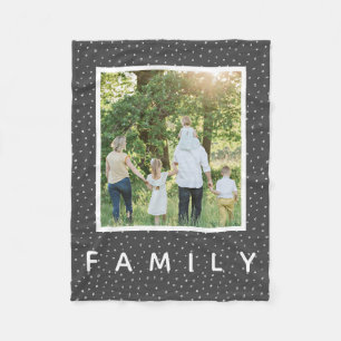 Cozy and Cute Spotty and Modern Family Photo Fleece Blanket