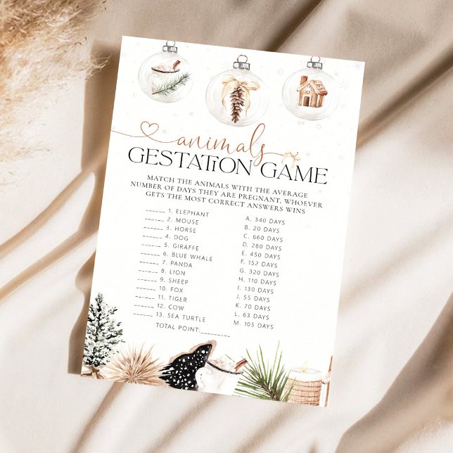 Cozy Animals Gestation Baby Shower Game  (Creator Uploaded)