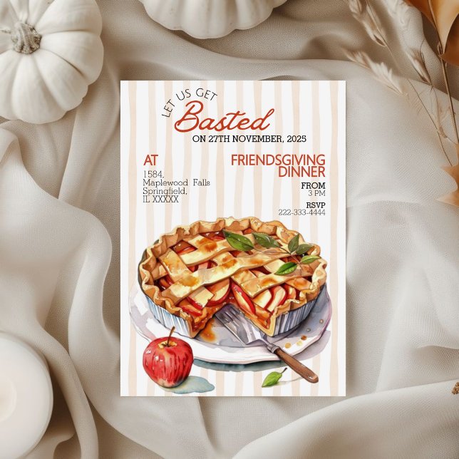 Cozy Apple Pie Friendsgiving Dinner Invitation (Creator Uploaded)