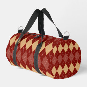 Cozy Argyle Aesthetic with Dotted Lines Duffle Bag