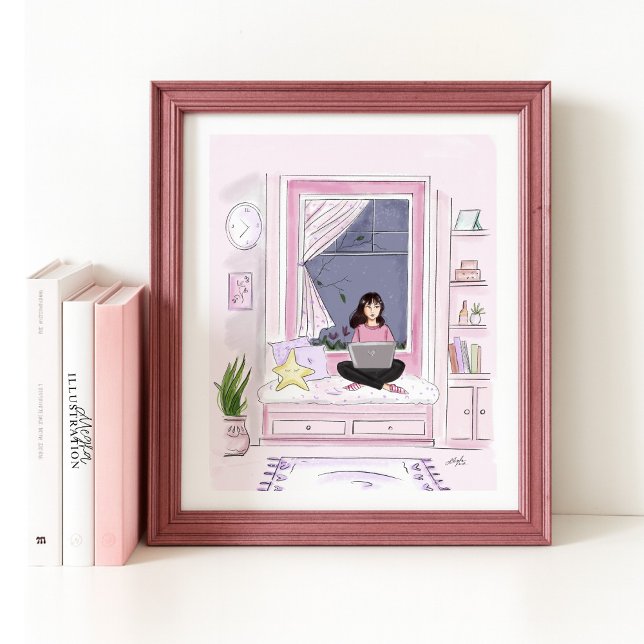 cozy at home, fashion illuatration, poster (Creator Uploaded)