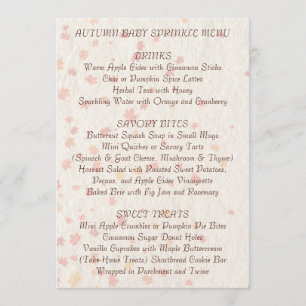 Cozy Autumn Baby Sprinkle Menu Seasonal