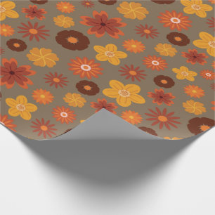 Cozy Autumn Blooms Seamless Thanksgiving Gifts Wrapping Paper