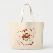 Cozy Autumn Book Lover Aesthetic Canvas Tote Bag