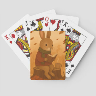Cozy Autumn Bunny  Playing Cards