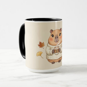 Cozy Autumn Capybara Kawaii Pumpkin Spice Latte Mug