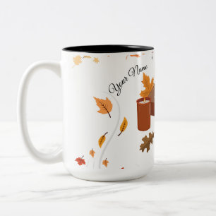 Cozy Autumn Coffee & Book Mug - Personalized Name