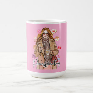 Cozy Autumn Coffee Girl Watercolor Aesthetic Mug