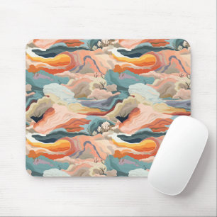 Cozy Autumn Colours Abstract Digital Art Mouse Pad