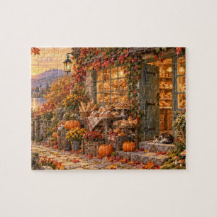 Cozy Autumn Cottage Bakery Golden Hour Jigsaw Puzzle