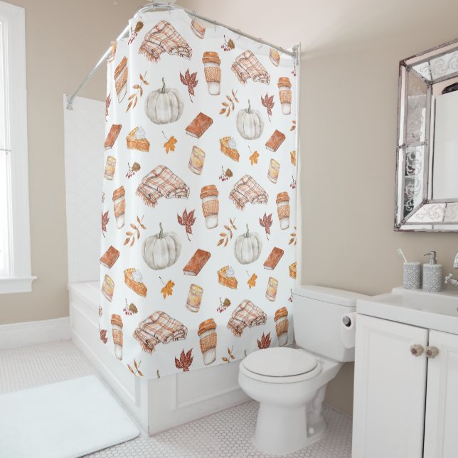 Cozy Autumn Essentials Watercolor Pattern (In Situ)
