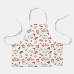 Cozy Autumn Essentials Watercolor Pattern Apron