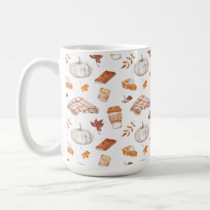 Cozy Autumn Essentials Watercolor Pattern Coffee Mug