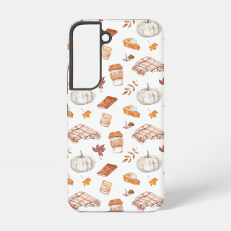 Cozy Autumn Essentials Watercolor Pattern Samsung Galaxy Case